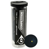 Dunlop Competition Squash Ball - 3 Ball Tube. Single Yellow Dot