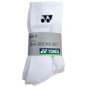 Yonex 8422 Crew Socks 3 Pack White
