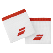 Babolat Logo Wristband 2 Pack White Fiesta Red