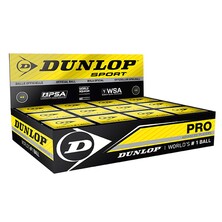Dunlop Pro Squash Ball - 1 Dozen Double Yellow Dot
