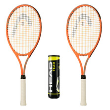Head Radical 27 2 Tennis Rackets + Balls Saver Bundle