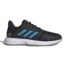 Adidas Men's CourtJam Bounce Tennis Shoes Black Sonic Aqua