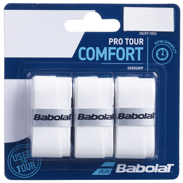 Babolat Pro Tour Comfort Overgrips 3 Pack - White