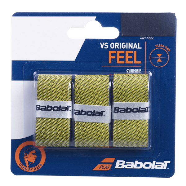 Babolat VS Original Feel Grip 3 Pack - Black Yellow