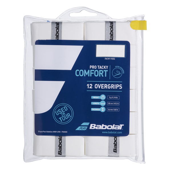 Babolat Pro Tacky Comfort Overgrip Pack Of 12 - White