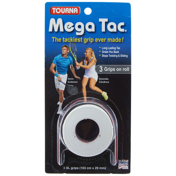 Tourna Mega Tac Grip XL White  - 3 Grips