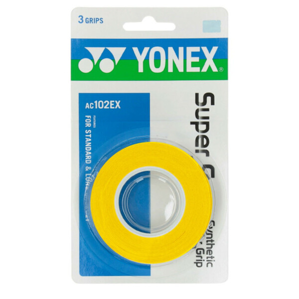 Yonex AC102EX Super Grap Overgrips Pack Of 3 Yellow