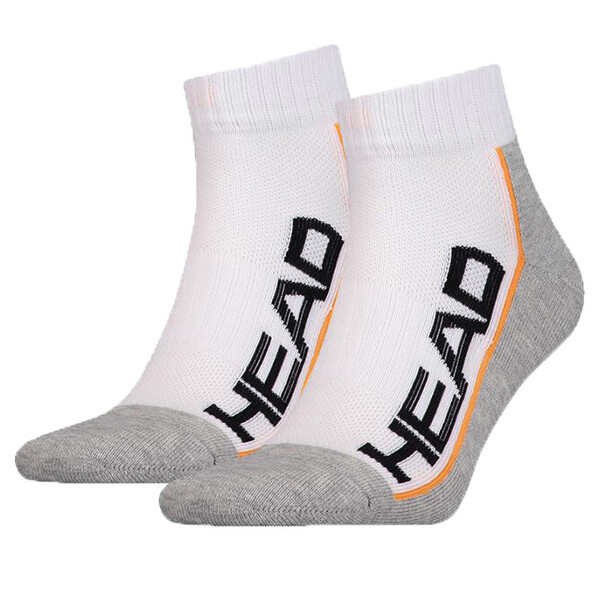 Head Tennis Quarter Sock 2 Pack White Grey