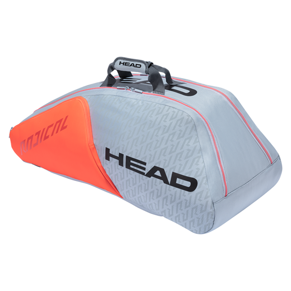 Head Radical 9R Supercombi Racket Bag Light Grey Orange