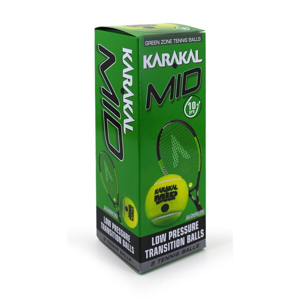 Karakal Mid Green Junior Tennis Balls - Box Of 3
