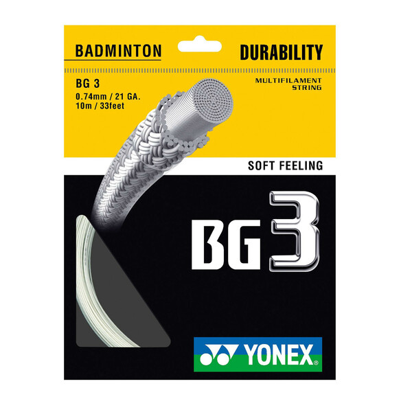 Yonex BG3 Badminton String 0.74mm White