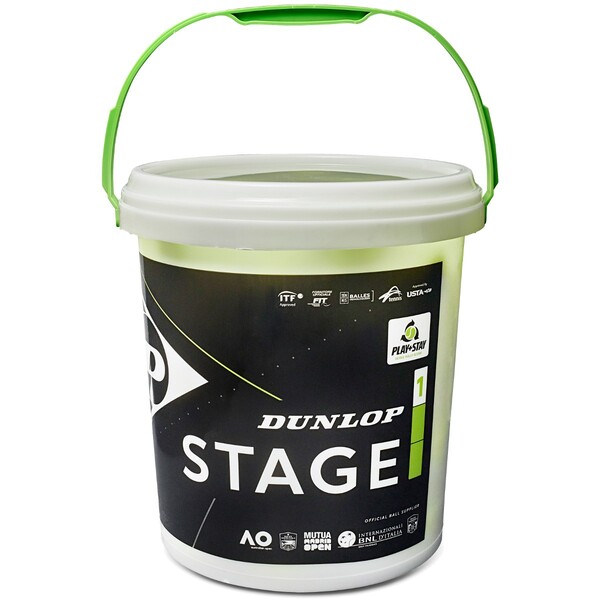 Dunlop Stage 1 Green Junior Tennis Balls - 60 Ball Bucket