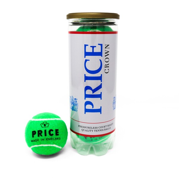 Price Crown Pressureless Tennis Balls 3 Ball Can - Green