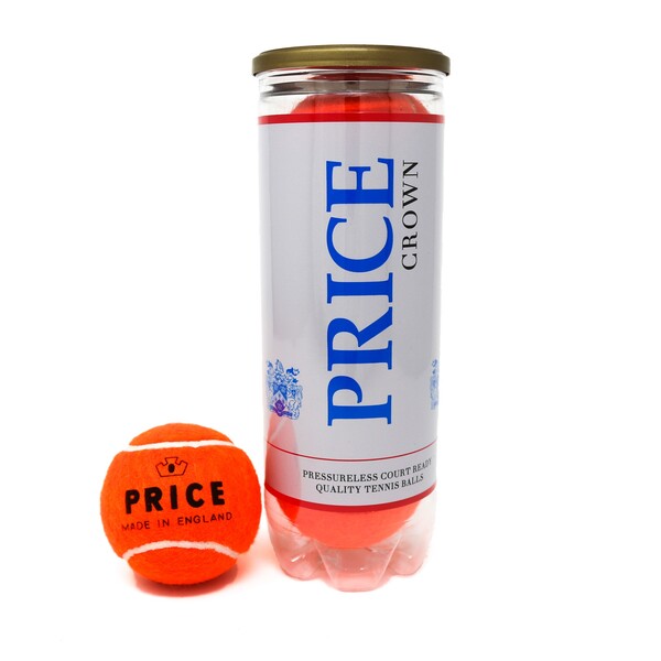 Price Crown Pressureless Tennis Balls 3 Ball Can - Orange