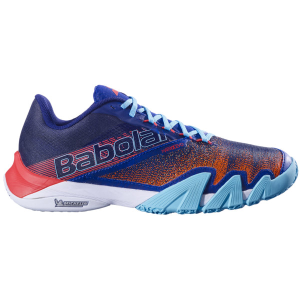 Babolat Men's Jet Premura 2 Padel Shoes Blue Poppy Red
