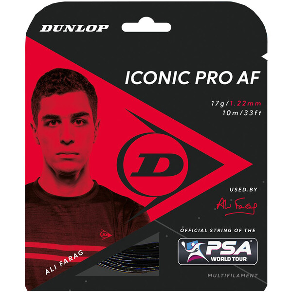Dunlop Iconic Pro AF Squash String Set Black 1.22mm