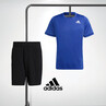 Adidas Men's Freelift T-Shirt Victory Blue And Ergo Shorts Outfit